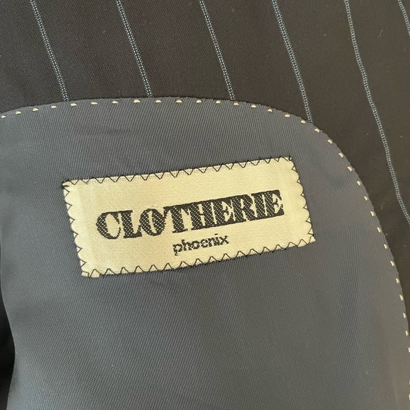 CARLO BARBERA & C. SUPREMO Super 150’s Wool Dapper Stripe Navy Suit 44 L $1795 - Picture 7 of 16